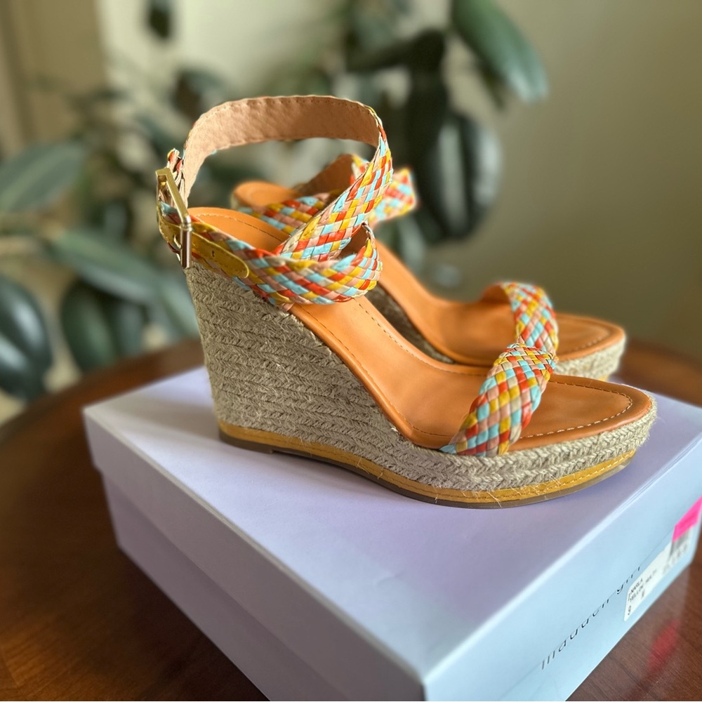 Madden Girl Multicolor Woven Wedges